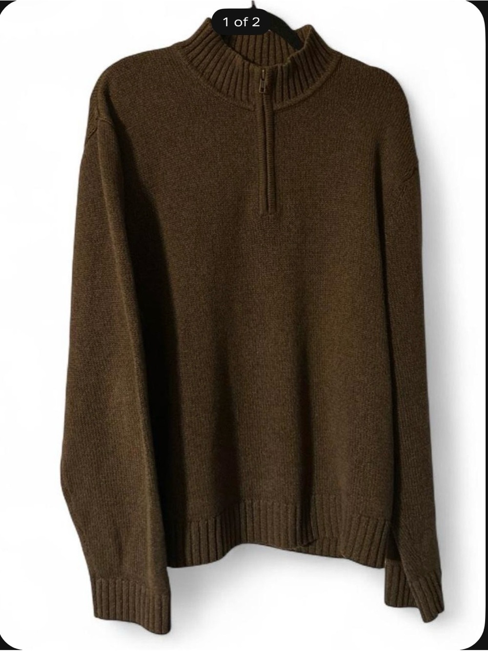 Saddlebred Men's Zip-Front Sweater in Brown